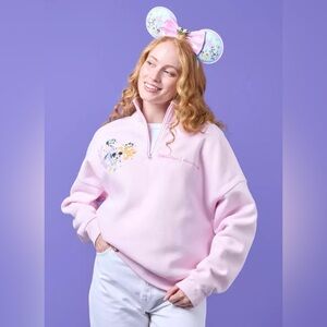 NWOT Disney Parks Disneyland x Stoney Clover Lane Pink Quarter Zip size medium.